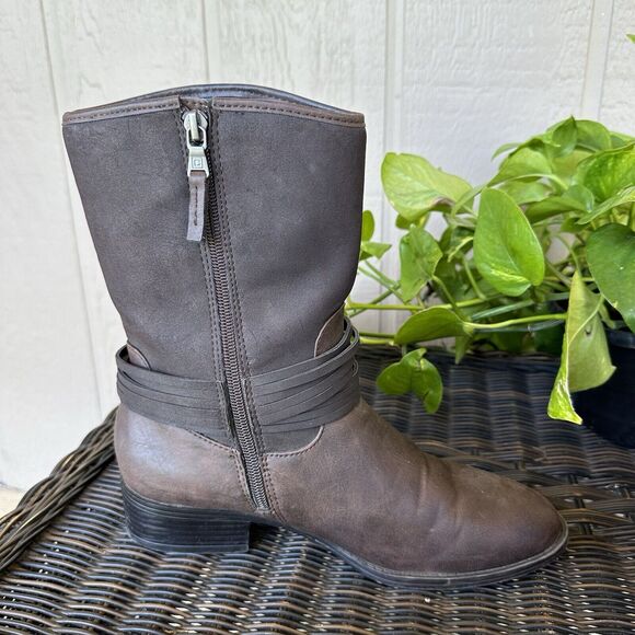 Chaps Ralph Lauren Gari Boots Womens Size 8.5 B Dark Brown Classic‎ Bootie - Picture 6 of 10